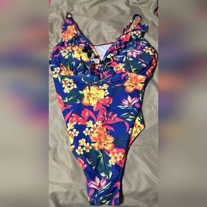 Womens Plus Size Floral One Piece Swimsuit